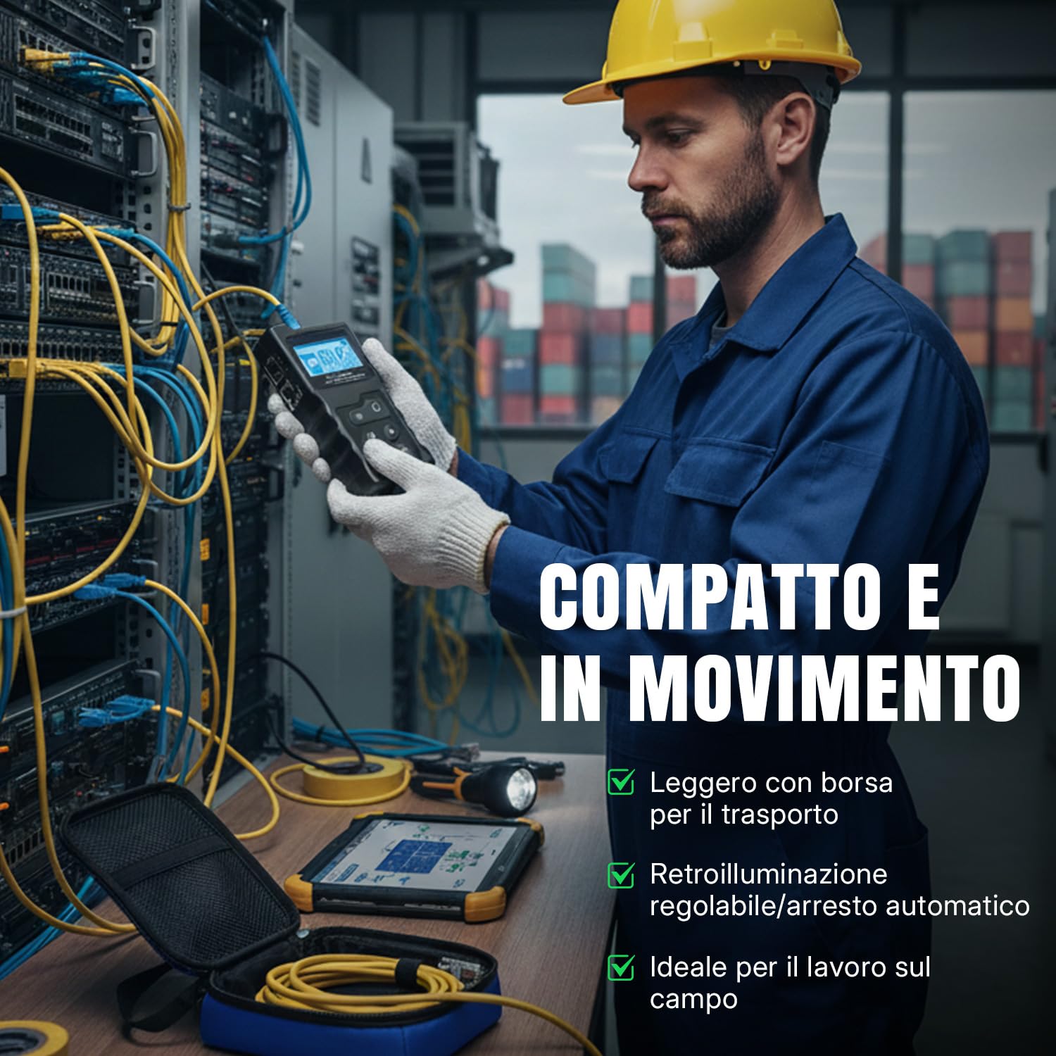 Tester di Rete RJ45,Tester Cavi LAN con LCD & Funzione POE Test per Verificare lo Stato di Cortocircuito, Incrocio e Circuito Aperto dei Cavi di Rete