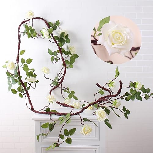 Miniatura 3 de Guirnalda de flores artificiales para colgar en la pared, de 118 pulgadas, diseño bohemio, para colgar en la pared, guirnalda de plantas falsas para