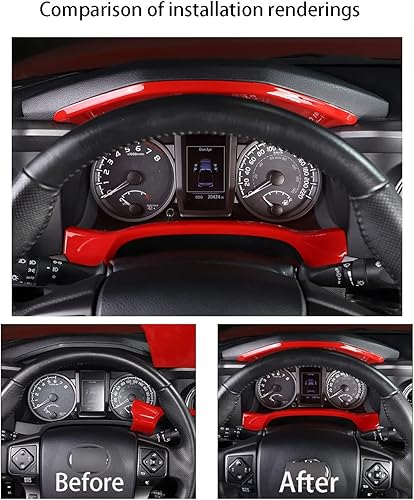 Miniatura 3 de Accesorios de automóvil para Toyota Tacoma 2016-2022 2023 con aspecto interior, cubierta de panel de consola central (rojo) ABS 2 unidades