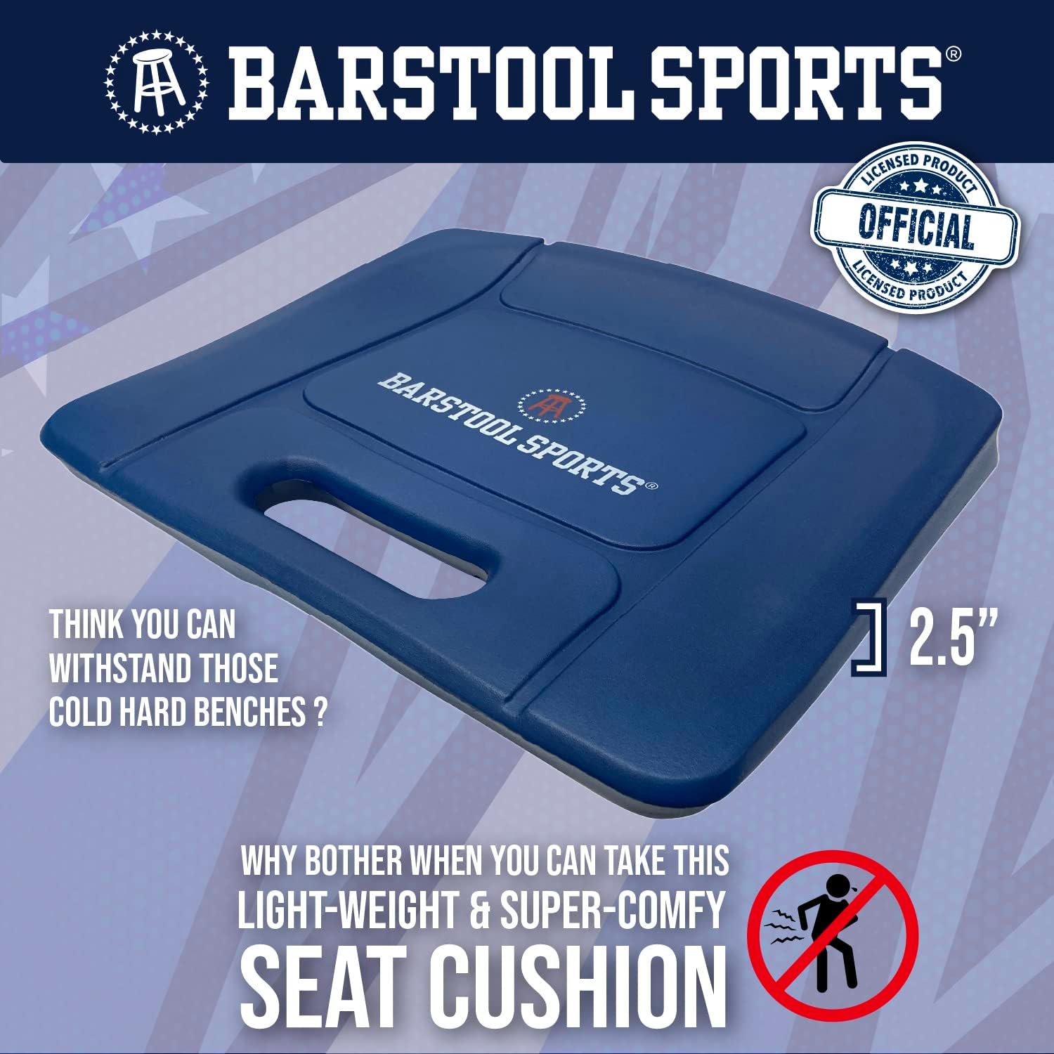 Barstool Sports Deluxe Molded Foam Stadium Seat Chair Water Resistant Sport Bleacher Cushion and Comfy Butt Pillow Long Sitting Back and Tailbone Pain Relief, Black : Sports & Outdoors