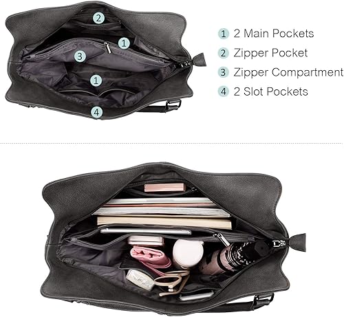 Miniatura 4 de Tote Bag for Women PU Leather Shoulder Bags Fashion Hobo Bags Large Purse and Handbags with Adjustable Shoulder Strap