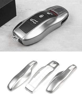 Macan Cayenne 718 Key Case Key Cover Car Key Protection Keychain for Cayman Panamera 911 Boxster GT Silver