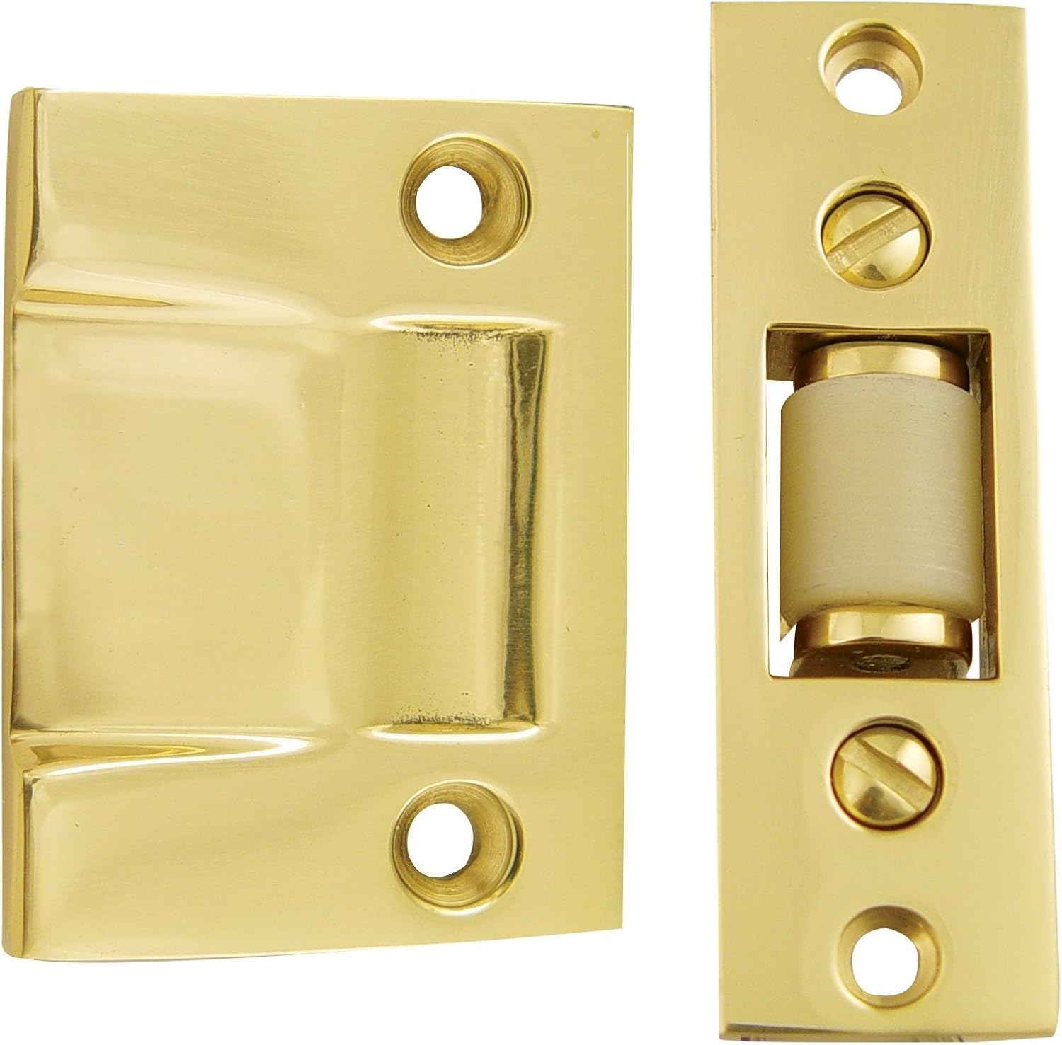 Emtek 8801 3-3/8 Inch Height Solid Brass Roller Catch With Strike and Screws, Flat Black