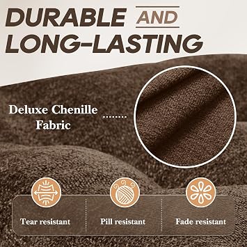 Basic Beyond Chair Cushions for Dining Chairs, Non-Slip Chair Pads, Thick Seat Cushions for Dining Room Chairs, Kitchen Chair Cushions Set of 4, 17 x 17 x 4, Brown