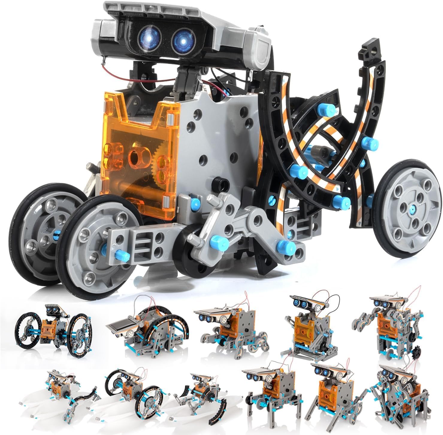 KIDWILL Solar Roboter Set, Experimente Spielzeug für Kinder ab 8 9 10 Jahre, 14in1 Roboter Bausatz STEM Spielzeug Elektronik Baukasten Lernspielzeug Geschenk für Jungen Mädchen