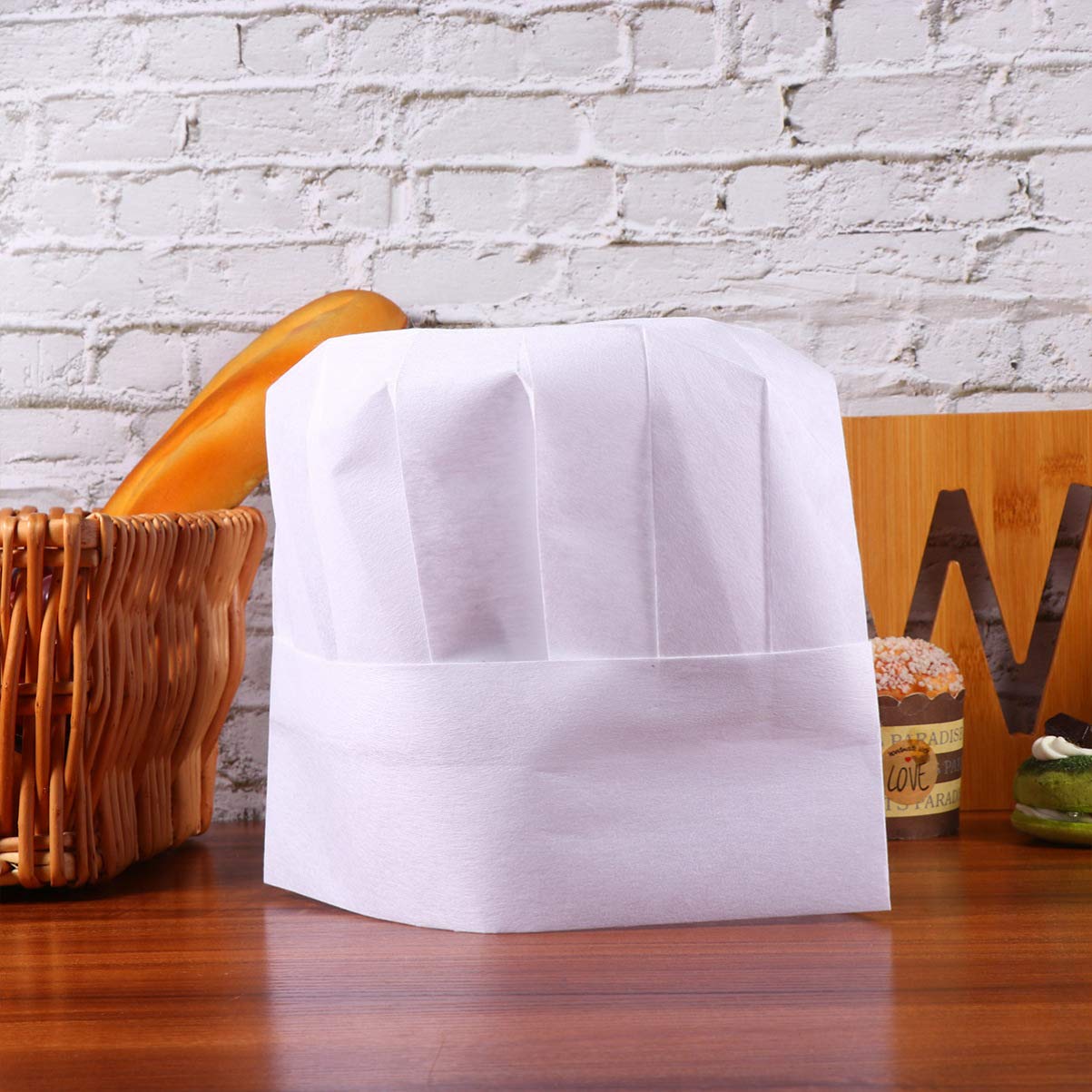 EXCEART 20 Stück Kochmütze Kinder Papier | Einweg Bäckermütze für Kinder mit Rundkopfform | Weiße Pizzabäcker Mütze und Kopfbedeckung für Kochen Backen Schule und Zuhause
