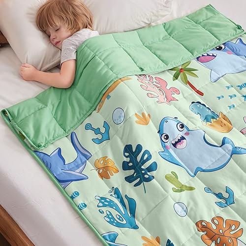 Miniatura 50 de anfie Manta con peso para niños (36"x48" 5 libras), manta con peso de enfriamiento para dormir, manta transpirable tamaño throw con cuentas de Gris