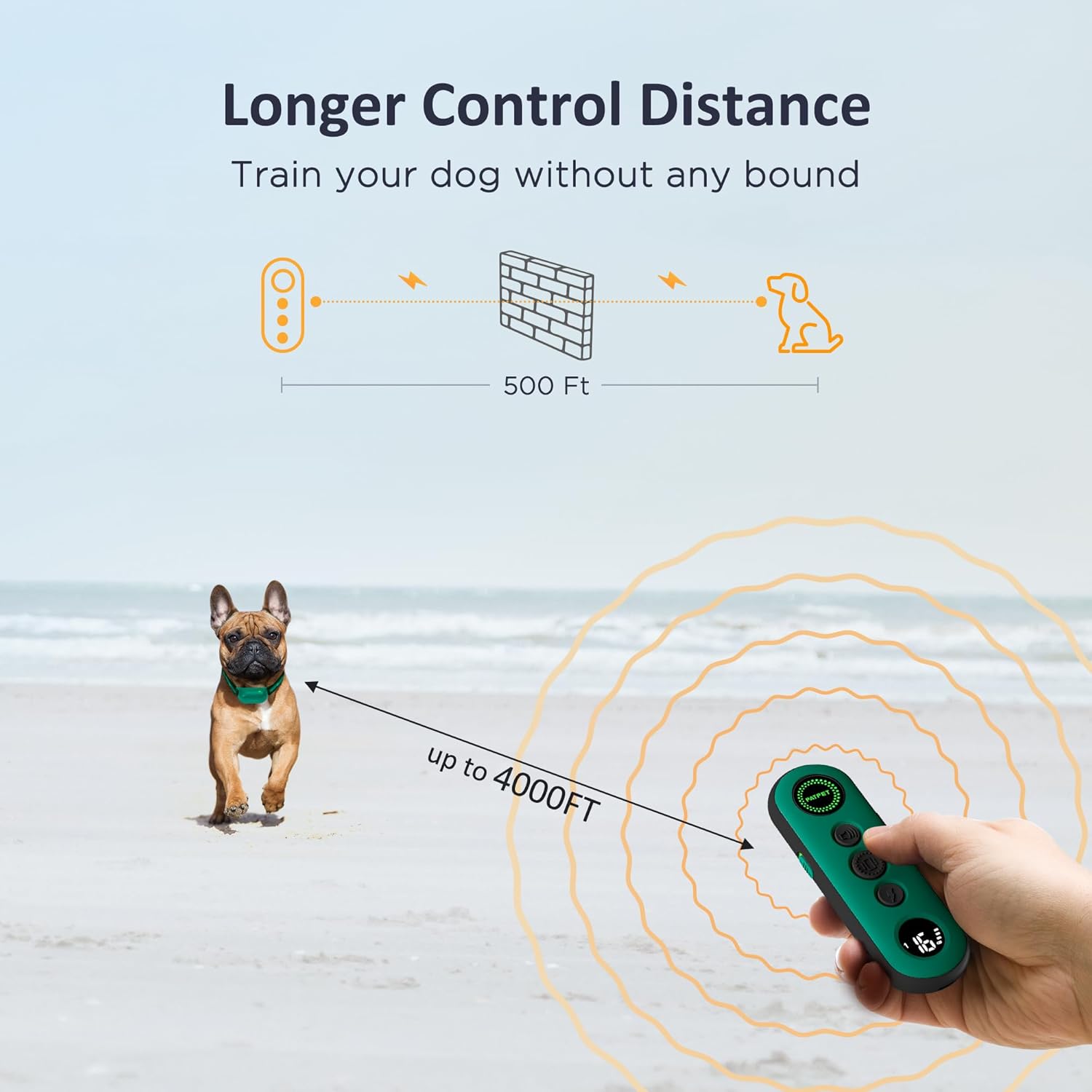 PATPET Shock Collar for Dogs - 4000FT Dog Training Collar with Remote, IPX7 Waterproof 4 Modes (Beep/Vibration/Shock/Safe) Dog Shock Collar, Rechargeable E-Collar for Small Medium Large Dogs (Green)