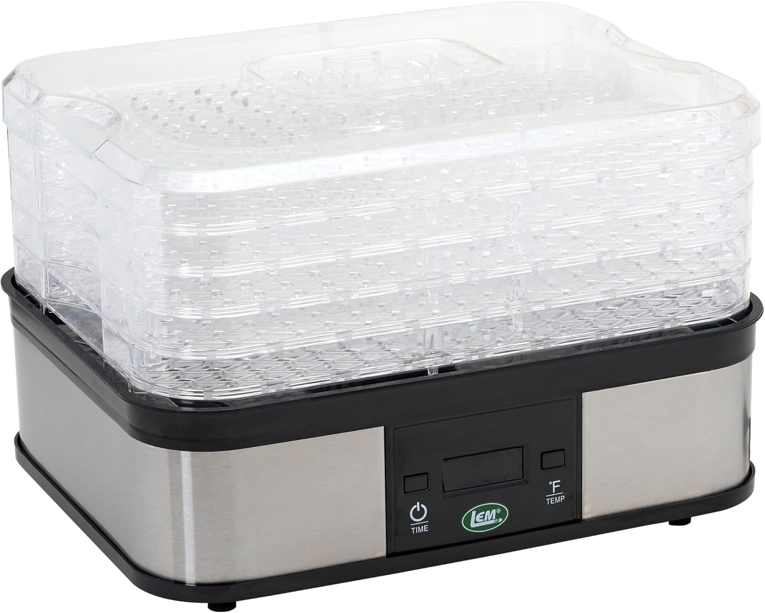 LEM Products 5-Tray Digital Dehydrator, Plastic and Stainless Steel, Black and Silver
