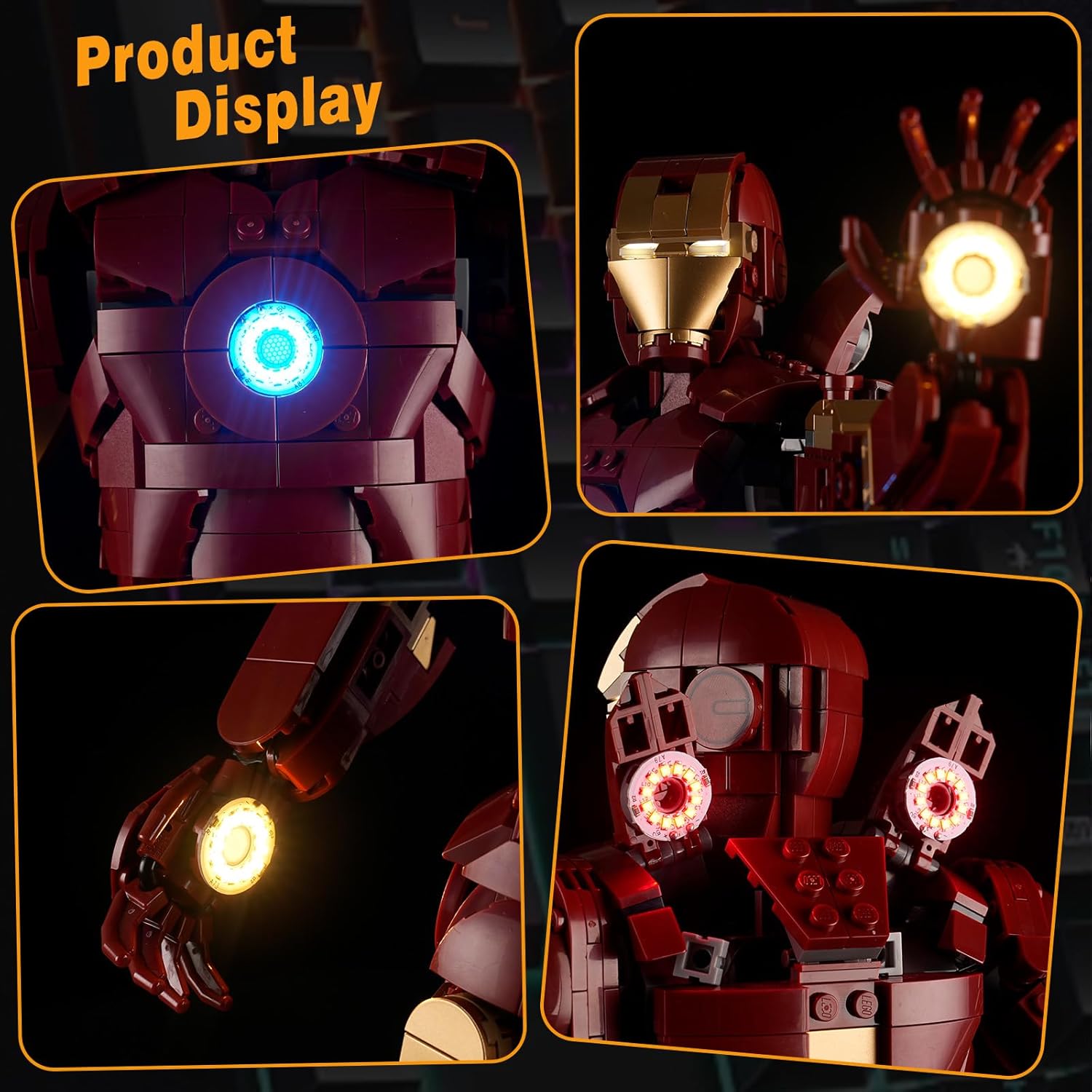 Vaodest Light Kit Compatible with Lego Super Heroes Marvel Iron Man Mark 3 Collectors' Edition 76344 Original LED Lighting Kits Lights Only, Model Not Included for Display, Gifts & Collectors