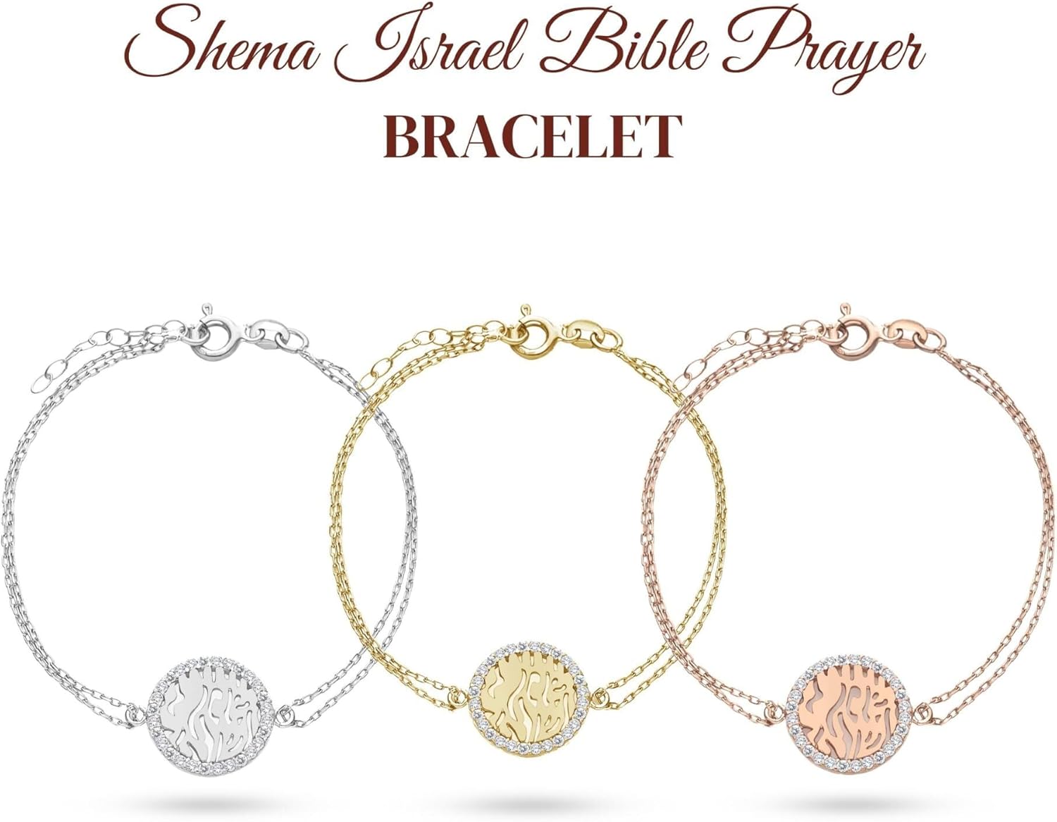 Alef Bet by Paula Shema Israel Bracelet for Women | Solid Sterling Silver Hebrew Prayer Jewelry with Cubic Zirconia | Faith-Based Religious Gift for a Bat Mitzvah - Image 2