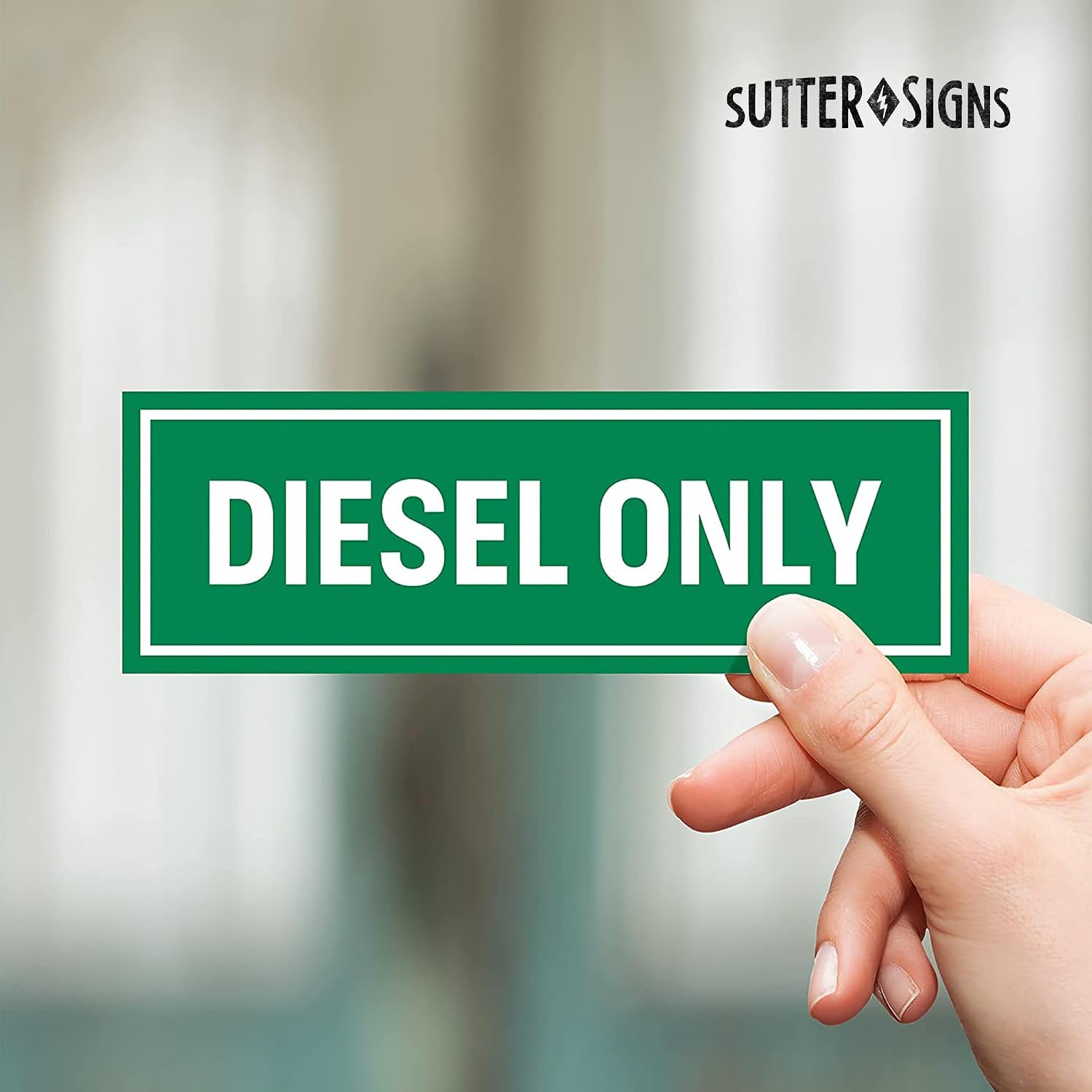 Sutter Signs 6pc Diesel Only Stickers & Gasoline Decals – (3 Green, 3 Red) – Waterproof Vinyl for Truck Fuel Tank & Diesel Can