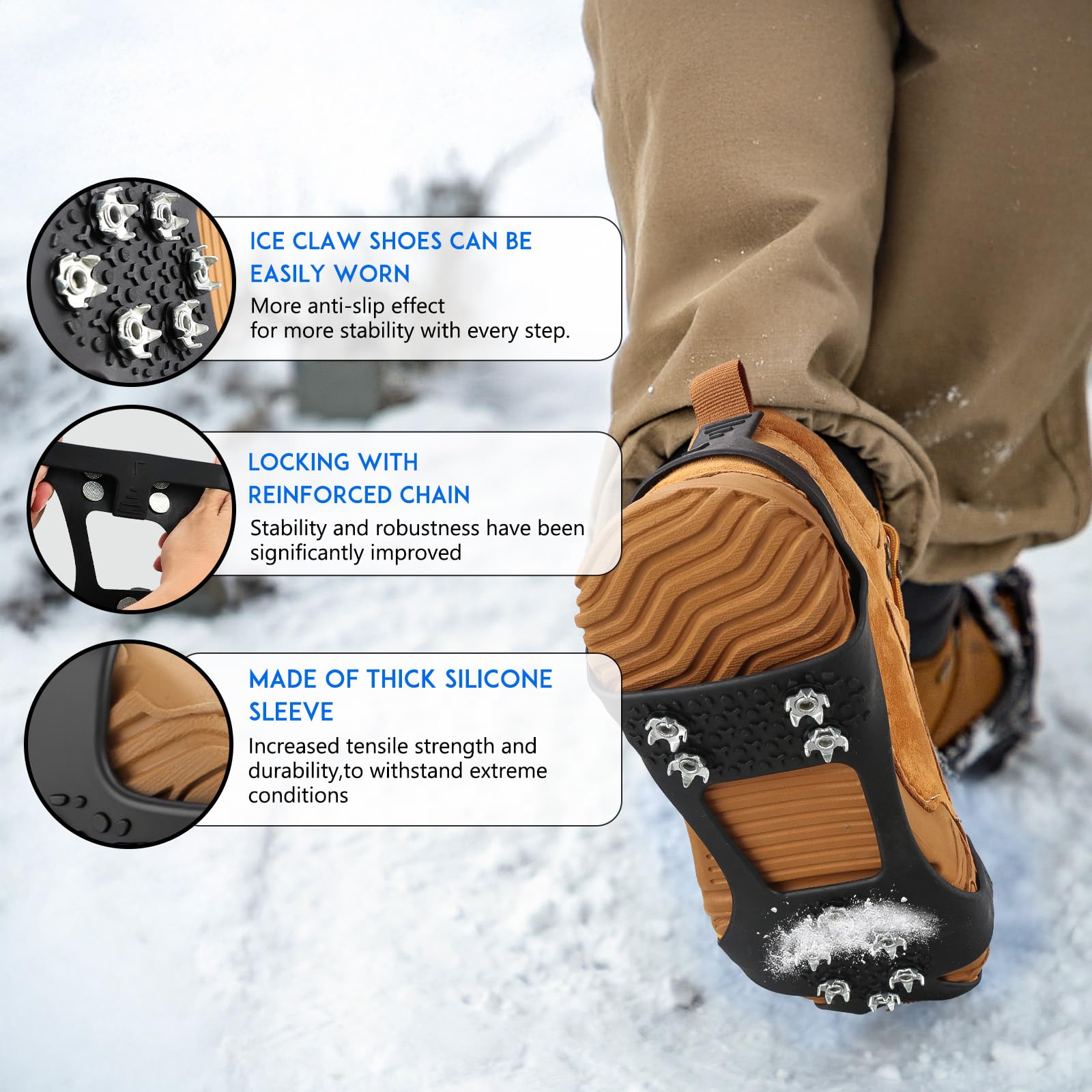 Crampons en acier inoxydable à glace d'escalade en plein air de soudage
