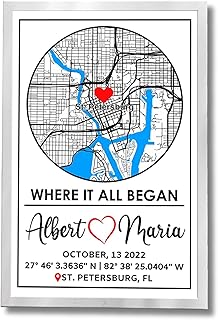 Personalized Where It All Began Map for Couples, Custom City Map Print w...