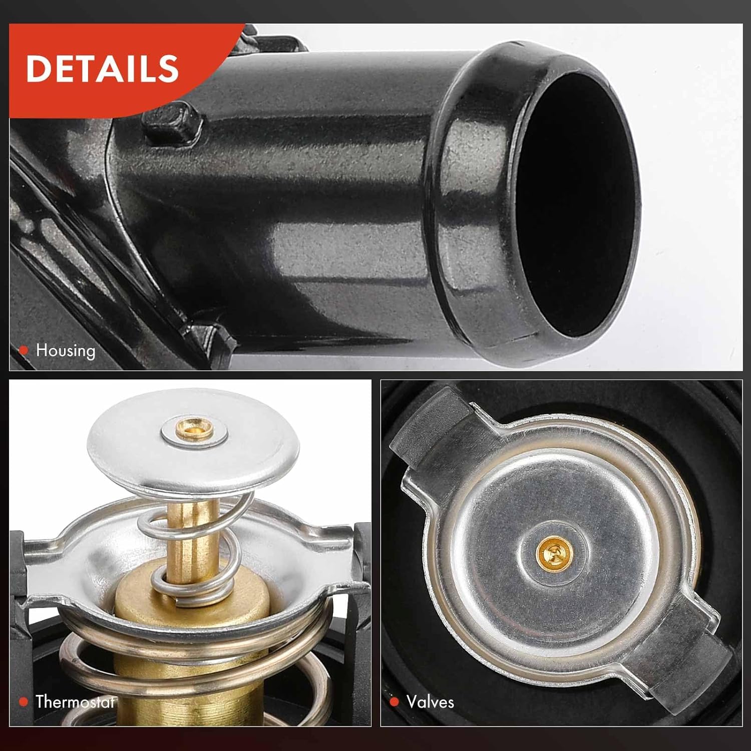 A-Premium Engine Coolant Thermostat Housing Assembly with O-ring Compatible with Honda Accord 2013-2017, Pilot 2016-2020, Ridgeline 2017-2019, Crosstour 2013-2015, 3.5L