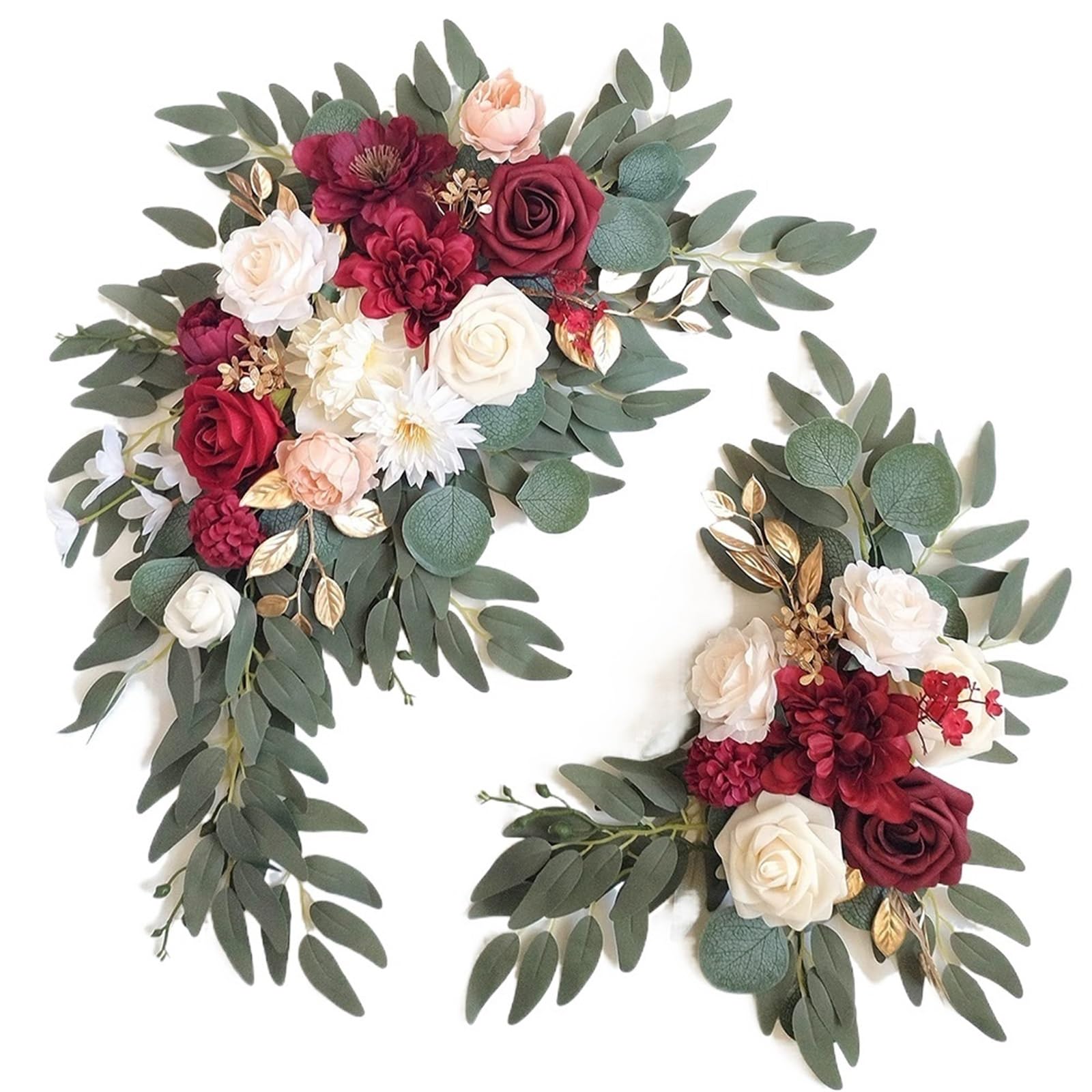 MOHUIED Artificial Floral Swags Terracotta Faux Flower Swags For Wedding Welcome Sign Backdrop Reception Flowers Ceremony Floral Decoration for Ceremony Backdrop, Fireplace and Door Decor(Color9)