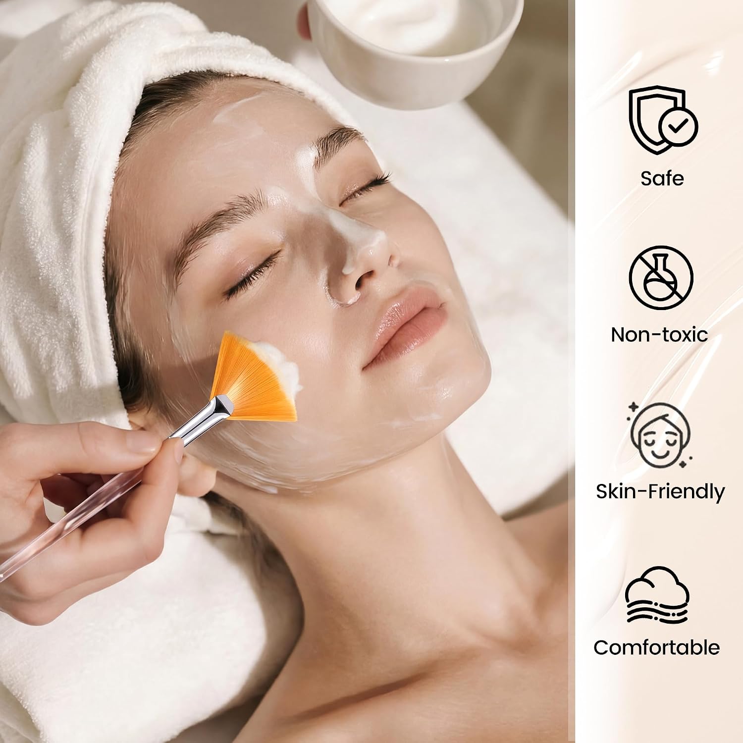 20Pcs Facial Brushes Fan Mask Brush, Soft Makeup Brush Facial Applicator Brushes Cosmetic Tools for Mud Cream, Peel Glycolic