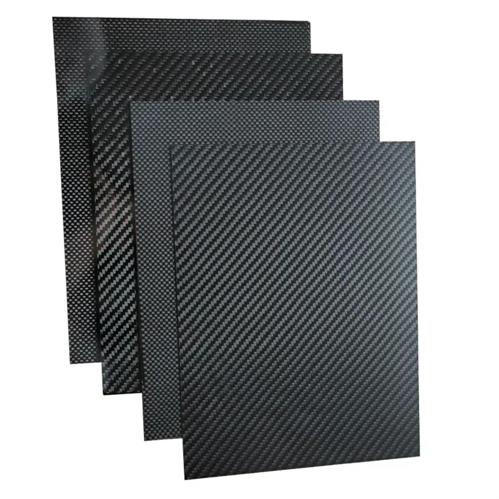 Plaque Carbone Feuille de plaque Fiber carbone 245x395mm, épaisseur panneau 0.5mm 1.0mm 2mm 2. 3. 4mm(2.5mm twill glossy)