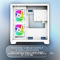 Vista 7 de Apevia Prism-WH Prism Micro-ATX Caja de PC de Juego Cubo con 5X Ventiladores ARGB de 120mm, 366 Modos RGB, Paneles de Vidrio Templado Dobles