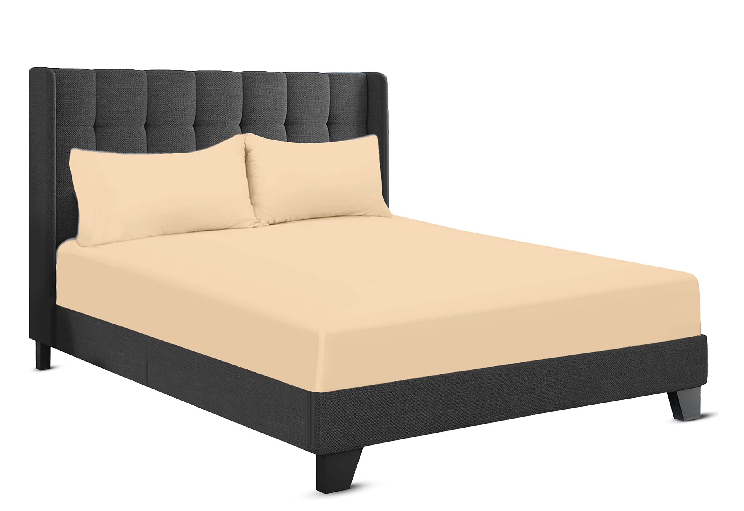 200 Thread Count Hotel Quality Bedding 100% Pure Egyptian Cotton Fitted Sheet - Stretches Up To 25cm Deep (Mocha, Super King: 180x200cm + 25cm Deep)