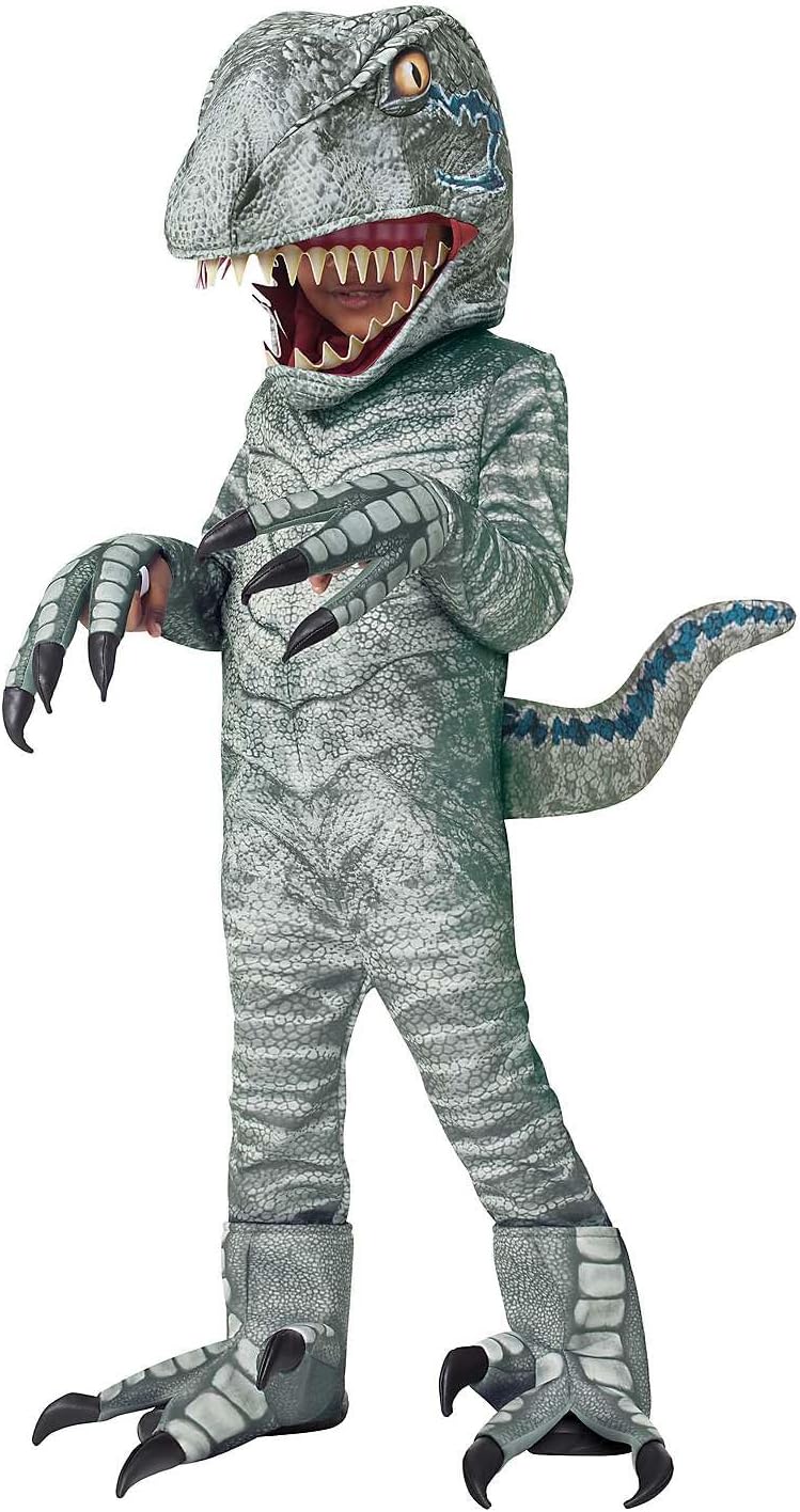 Spirit Halloween Jurassic World Toddler Blue the Velociraptor Jumpsuit Costume, Officially Licensed, Dinosaur Outfit