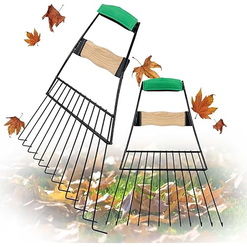 Steel Leaf Scoops, Hand Rakes for Picking Up Leaves, Sturdy Garden Large Leaf Grabber Leaf Rake for Picking up Leaves, Collect Garbage and More