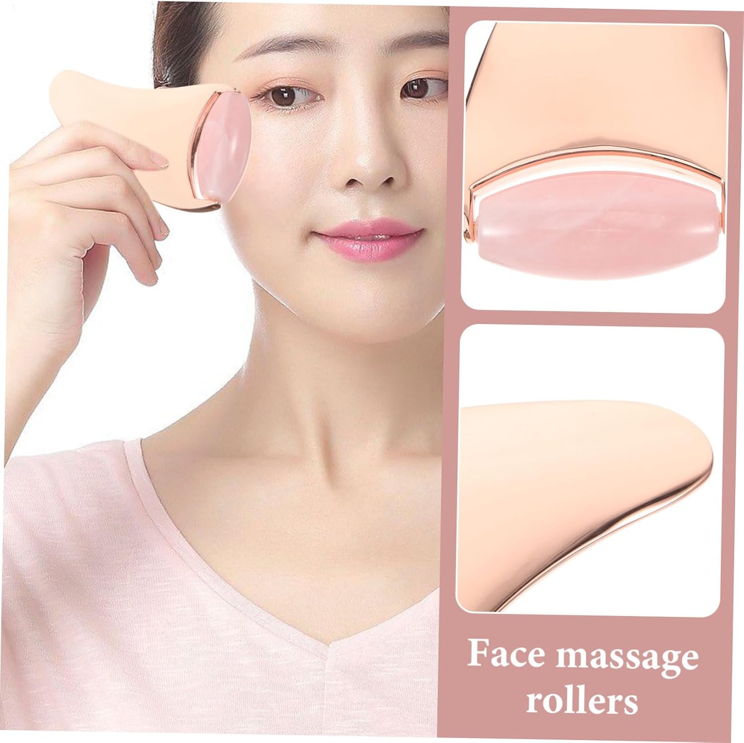 Jade Face Roller Gua Tool for Facial Massage Portable Skin Care Tool to Reduce Puffiness for Women Sturdy Design Comfortable Grip