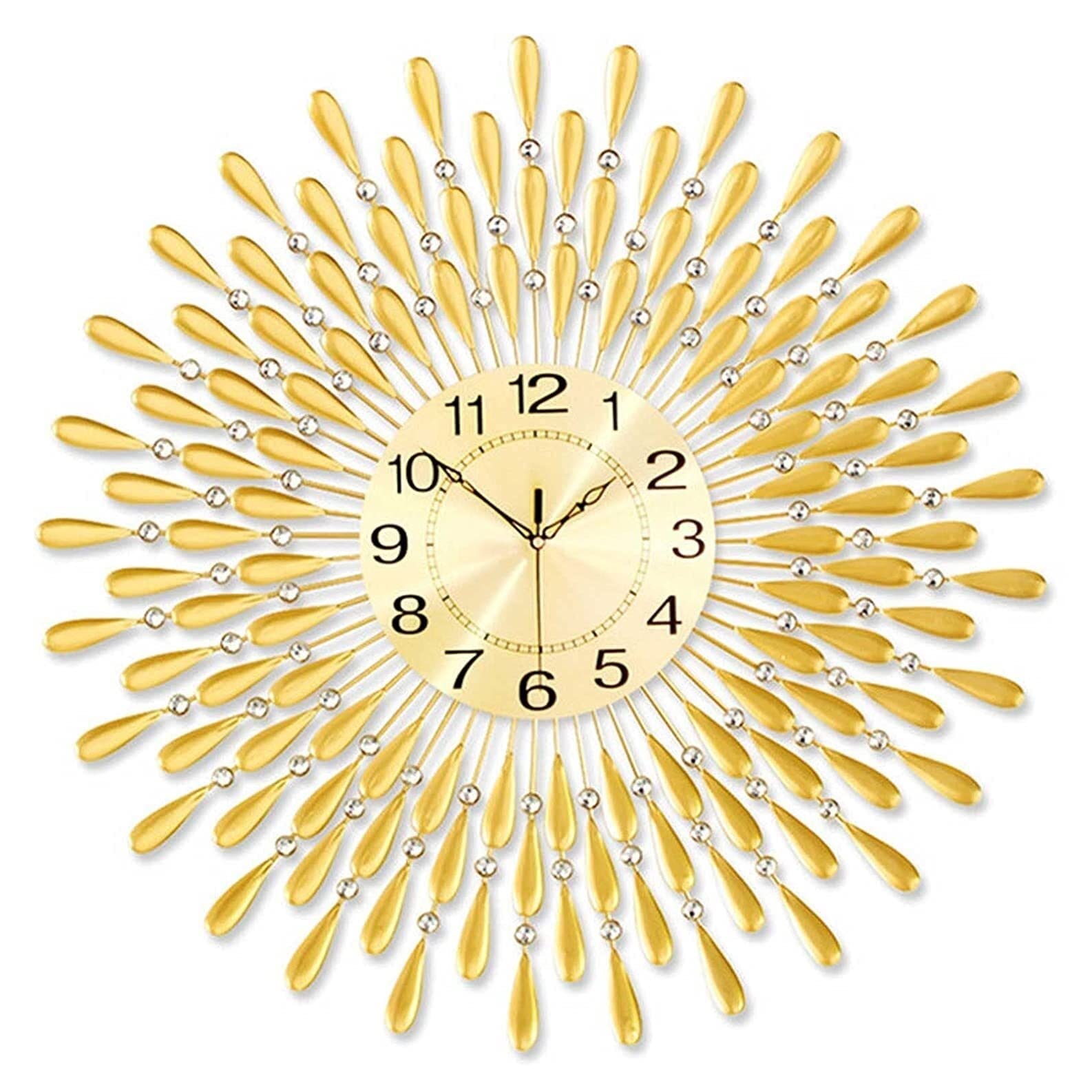 MYUYEE Farmhouse Vintage Clock Modern Metal Farmhouse Wall Clock Digital Large Wall Clocks for Living Room Bedroom for Bedroom Office,Gold-70 * 70cm