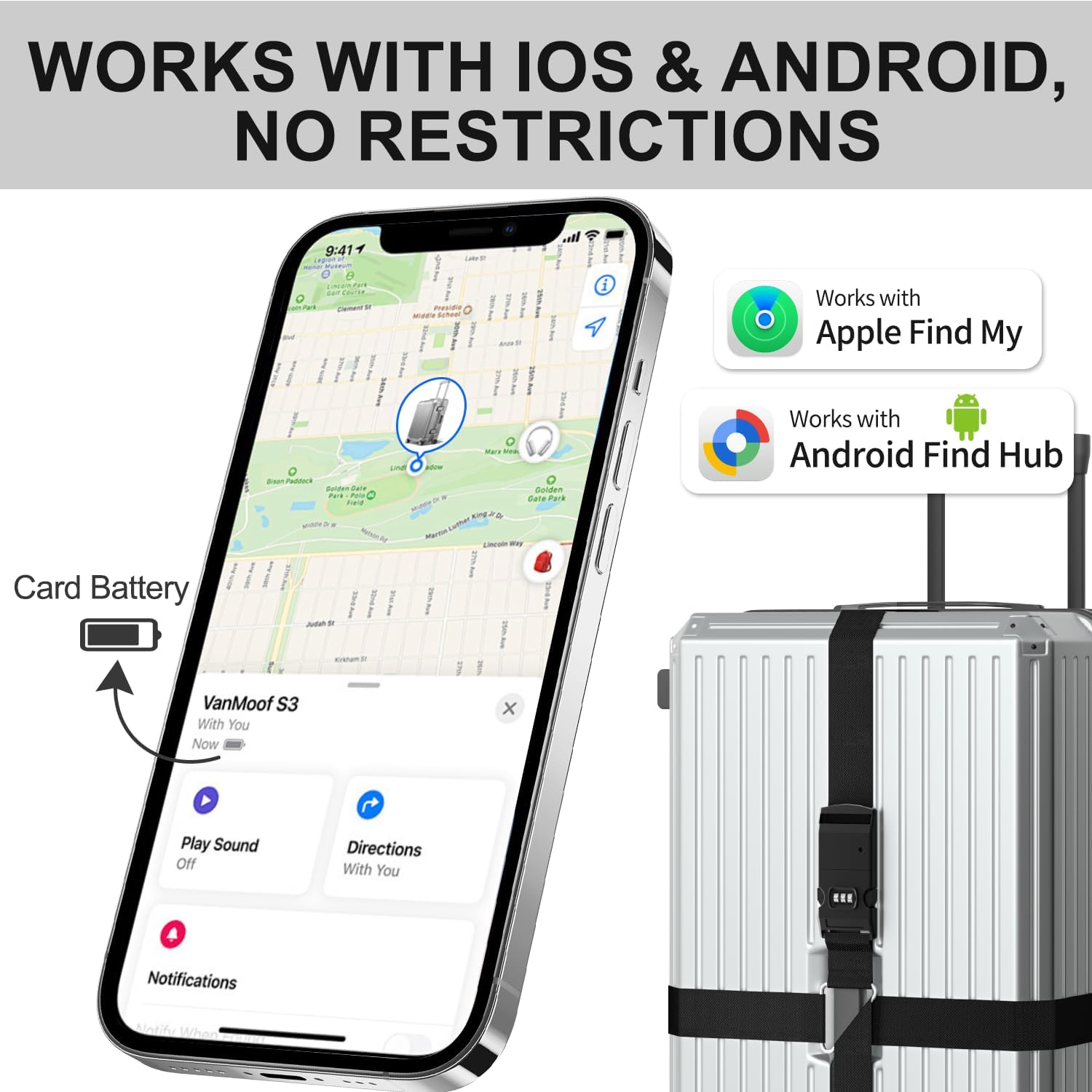 OTIC Luggage Strap, Global Trackable Anti‑Lost with Combination Lock