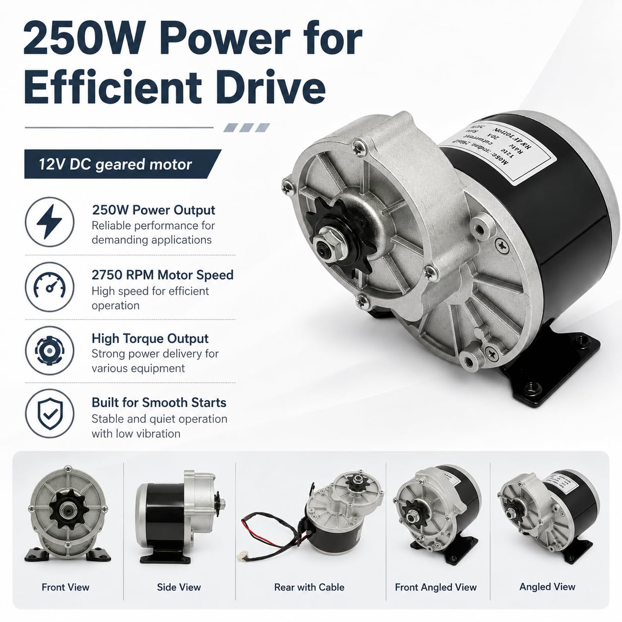 Motore Brushed Speed, motore elettrico da 12 V per ridurre la velocità