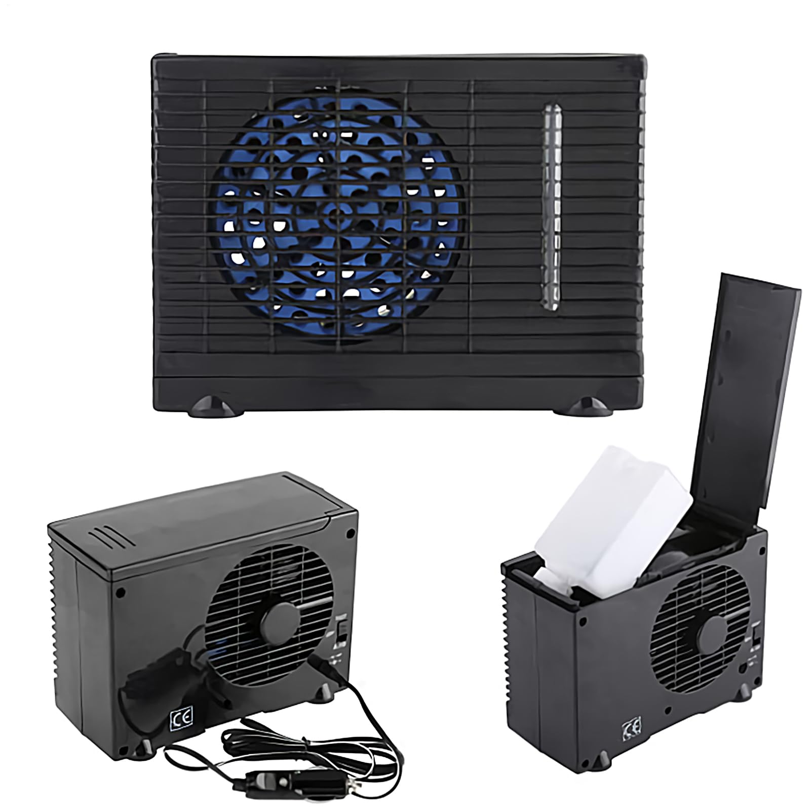 Aria condizionata Ventilatore portatile per auto - Dispositivo di ventilazione aria condizionata veicolo trasportabile,Dispositivo di raffreddamento evaporativo 12 V con serbatoio 'acqua per