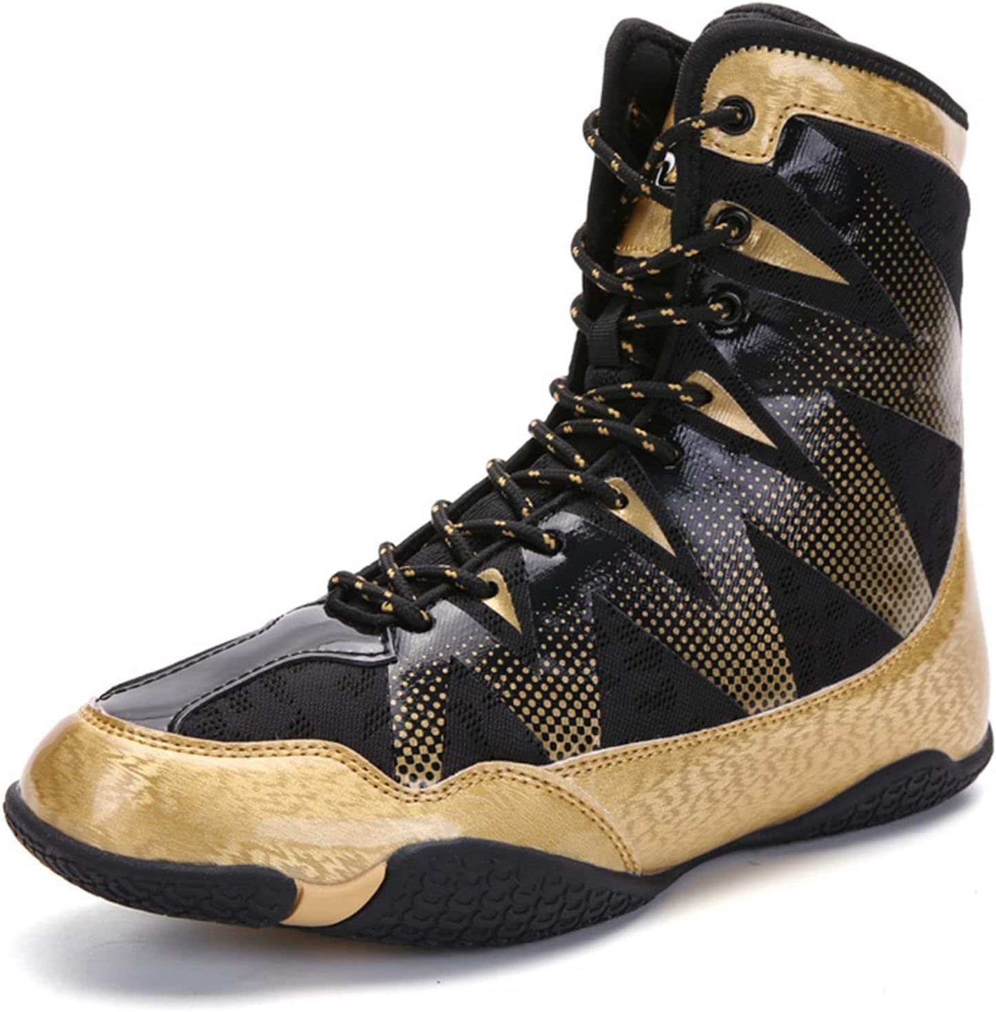 AIRFUL Boxing Shoes Men's Wrestling Shoes Teenagers Muay Thai Kickboxing Sparring Boxers Trainers Martial Arts Shoes (Color : Black, Size : 9.5 Women/8 Men)