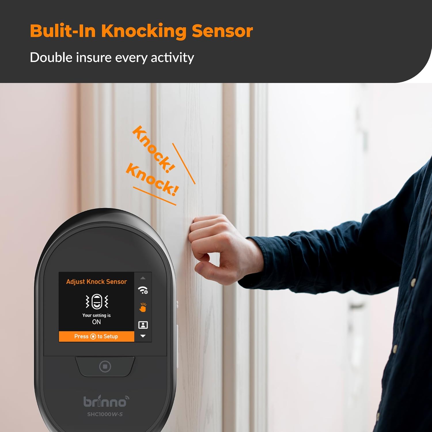 Brinno Peephole Camera SHC1000 DIY Install LCD Screen Visitor Log Knocking Motion Detection Long-Lasting Battery Black