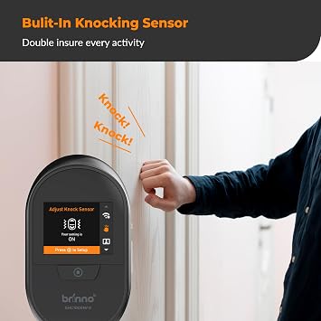 Brinno Peephole Camera SHC1000 DIY Install LCD Screen Visitor Log Knocking Motion Detection Long-Lasting Battery Black