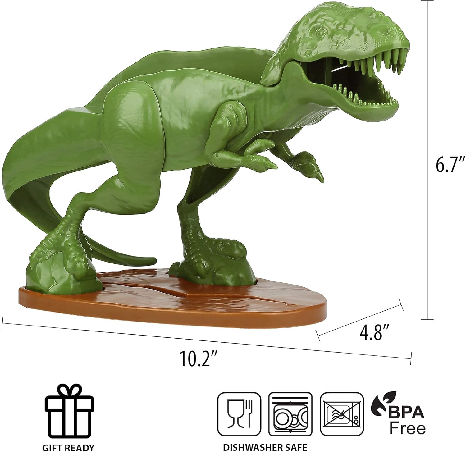 Tacosaurus Rex Dinosaur Taco Holder and Nachosaurus Nacho and Snack Dish Set