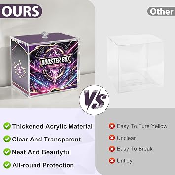 Acrylic Card Boxes Compatible with Pokemon Booster Box (14.2x8x12.7cm)