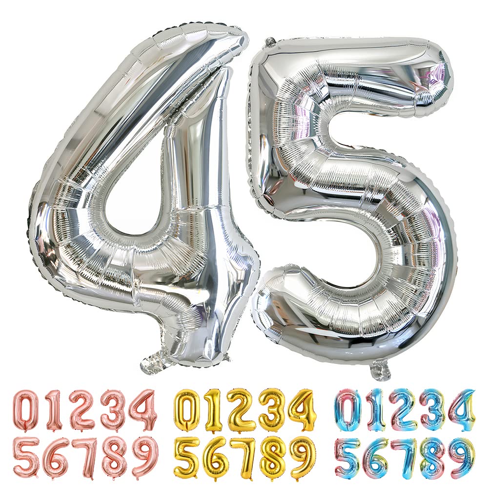 Foil Globo Número 5 Azul 40" (101cm), Inflable Helio o aire, Gigante Numeros 0-9, 10-19, 20-29, 30-100, Grande Globos Decoración para La Boda Aniversario y Cumpleaños Fiestas — view 153