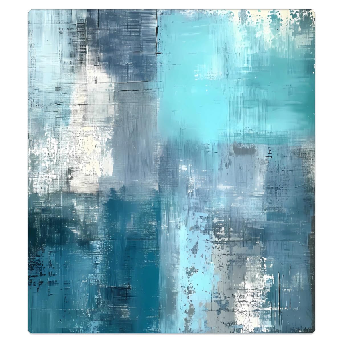 Housse magnétique réutilisable pour lave-vaisselle - Texture artistique turquoise - Autocollant décoratif pour porte de lave-vaisselle