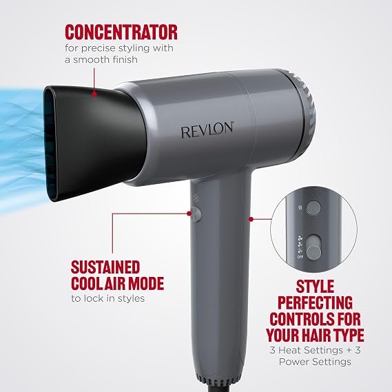 REVLON PowerMove Lightweight Hair Dryer with Pro-Level Power