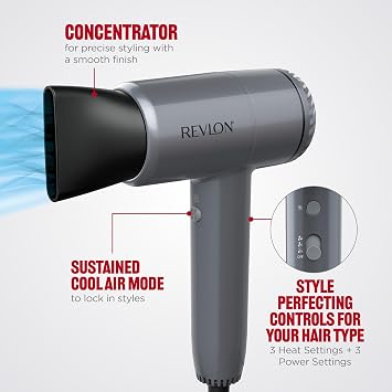 REVLON PowerMove Lightweight Hair Dryer with Pro-Level Power