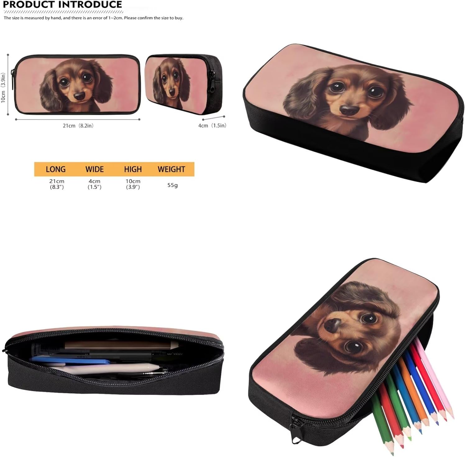 Pink Backpack Set for Girls with Lunch Box, Cute Dog Bookbag with Pencil Box for Elementary School Bag Set for Kids Backpack Keychains Girls 4-6 Year Birthday Party 4 Pcs
