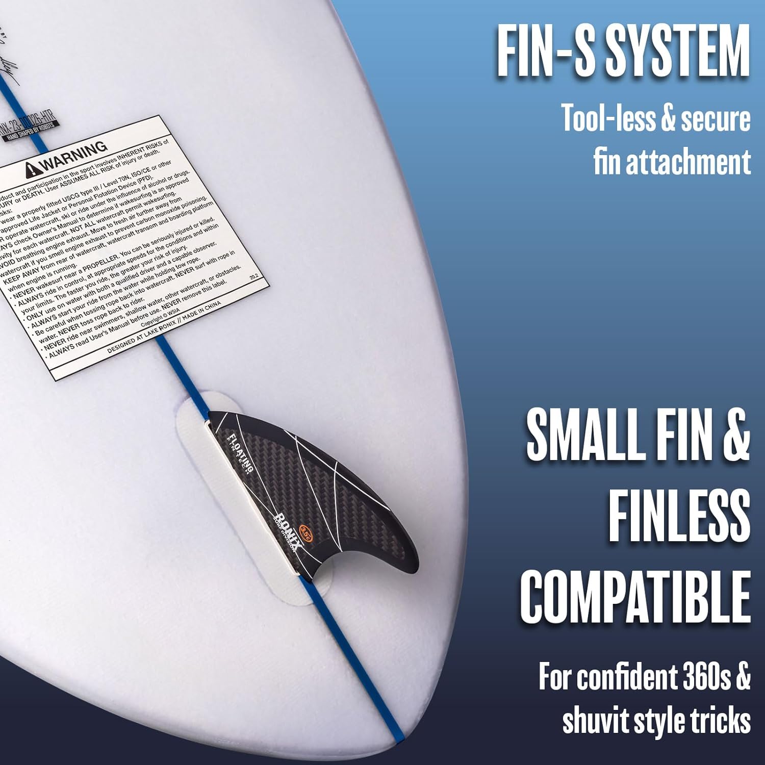 RONIX Flyweight Skimmer Wakesurf Board for Men & Women | Lightweight Thin Profile Skim Style Shape with EVA Traction Pad, Sharp Rail & Tail Rocker | Great for Advanced Riders