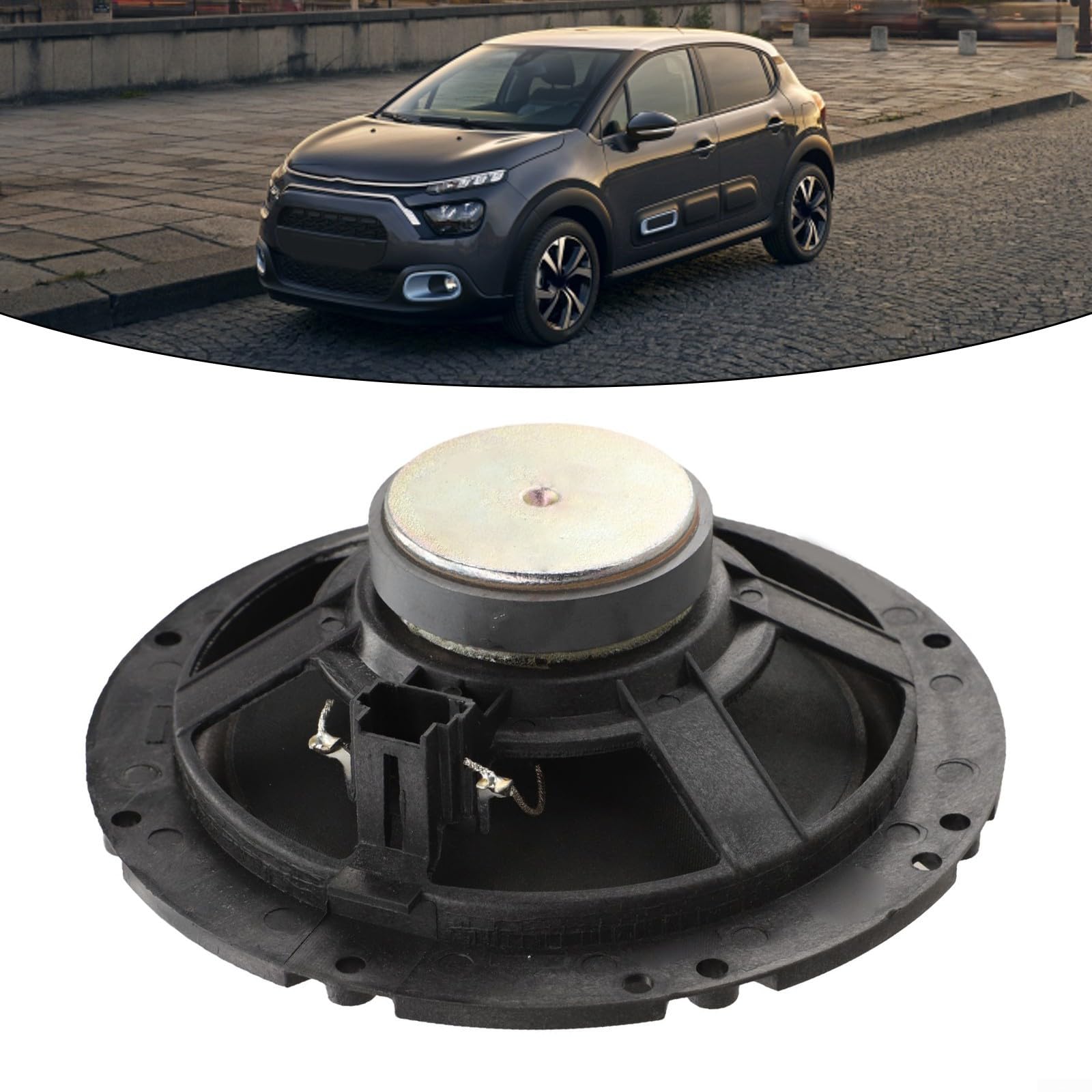 ABS Haut-parleur audio de porte avant de voiture compatible avec 206 307 308 3008 407 408 et C2 C3 OEM 9807145580 Remplacement direct audio transparent pour une sortie sonore nette Noir