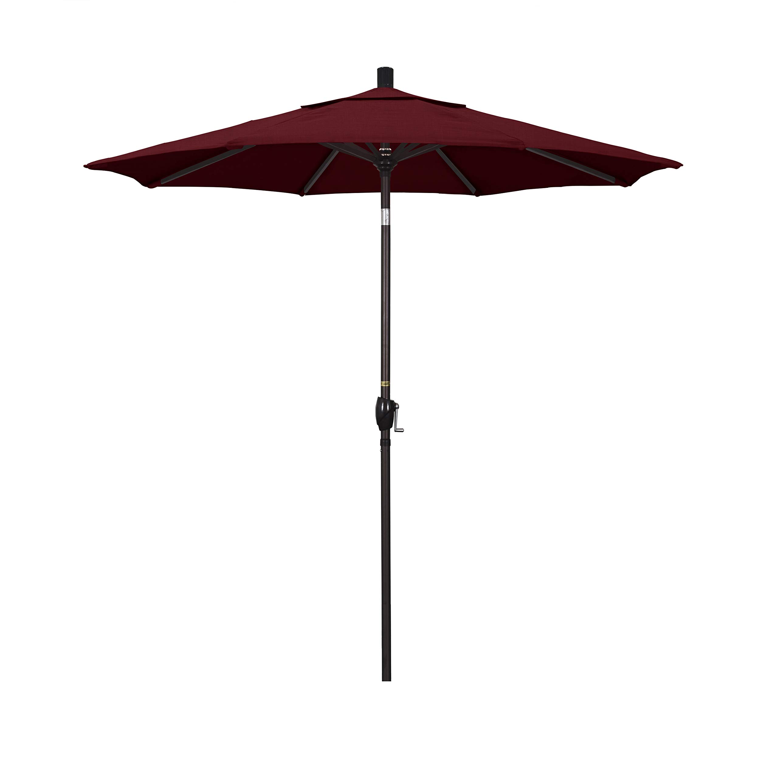 California UmbrellaCalifornia Umbrella 7.5' Rd Pacific Trail Series Aluminum Patio Umbrella, Crank Lift, Push Button Tilt, Bronze Finish, Sunbrella Ruby Fabric