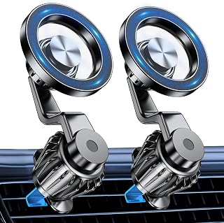 【2-PACK】Fits iPhone MagSafe Car Mount vent【Strong Magnet 】Magnetic Phone Holder for Car Vent【 360° Rotation】 iPhone Car Holder Mount Fit for iPhone 14 13 12 Pro Max Plus MagSafe Case &Cell Phones