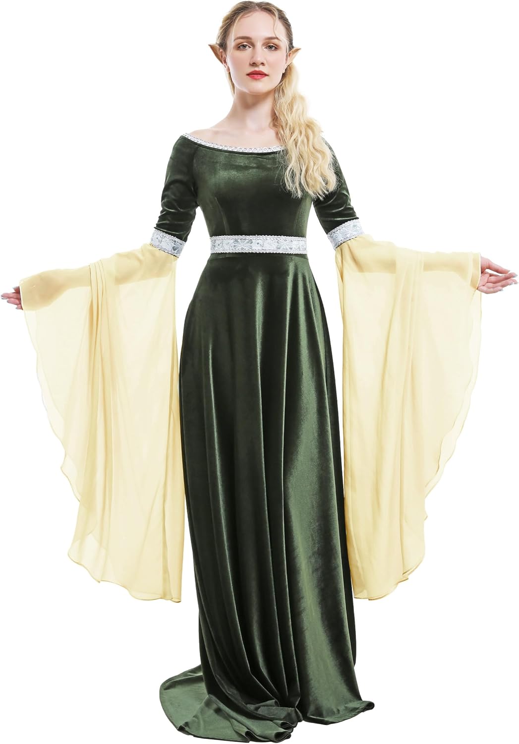 Renaissance Dress Women Retro Velvet Gown Medieval Costume Handmade Fantasy Medieval Dress