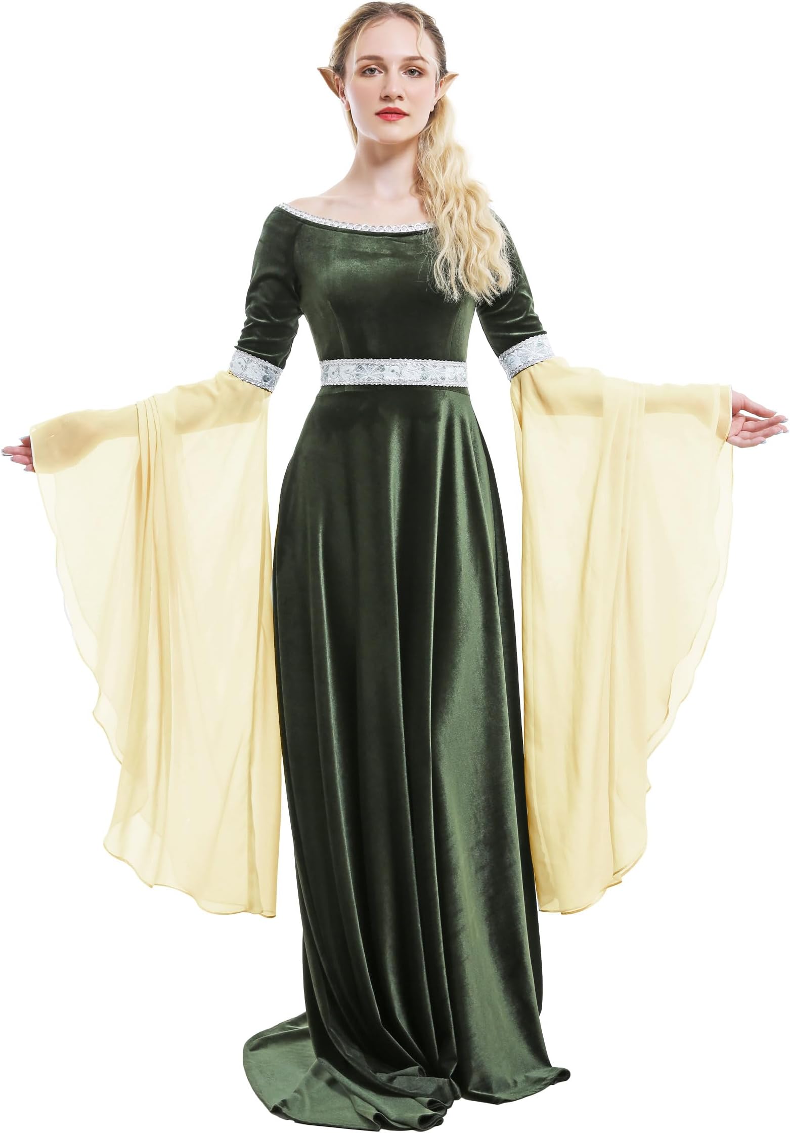 Renaissance Dress Women Retro Velvet Gown Medieval Costume Handmade Fantasy Medieval Dress