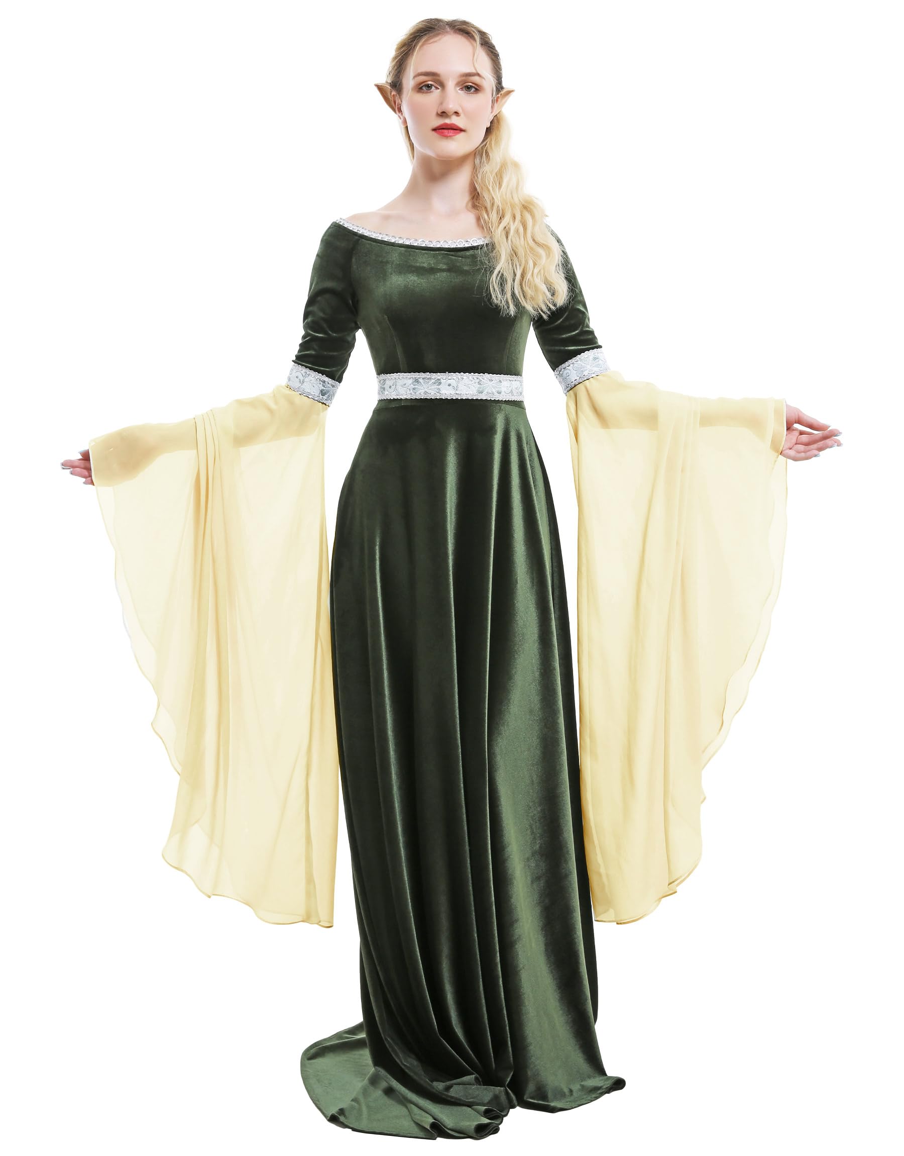 Medieval Renaissance Fantasy Dress Handmade Costume Velvet Gown