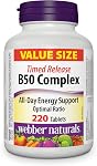 Webber Naturals Vitamin B50 Complex, Timed Release, 220 Tablets, Supports Energy Production and Metabolism, Vegan