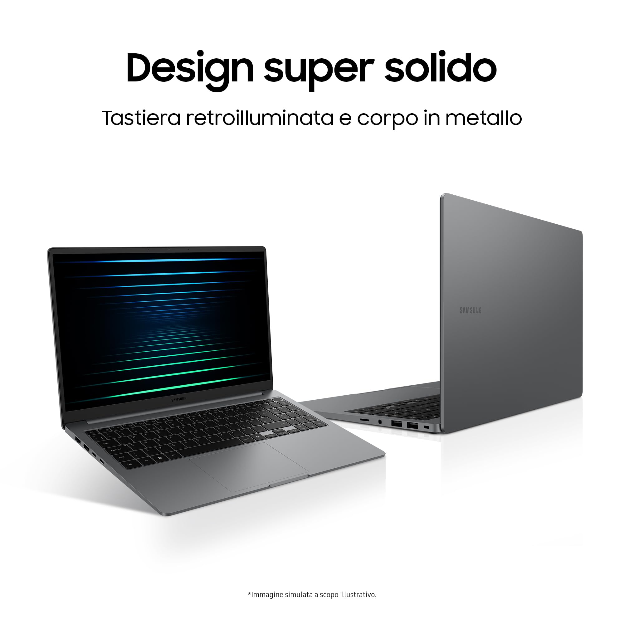 Samsung Galaxy Book5 15.6" Laptop AI, Processore Intel Core Ultra 7 255U, 16GB RAM DDR5X, 1TB, Display Full HD, Windows 11 Home, Gray [Versione Italiana]